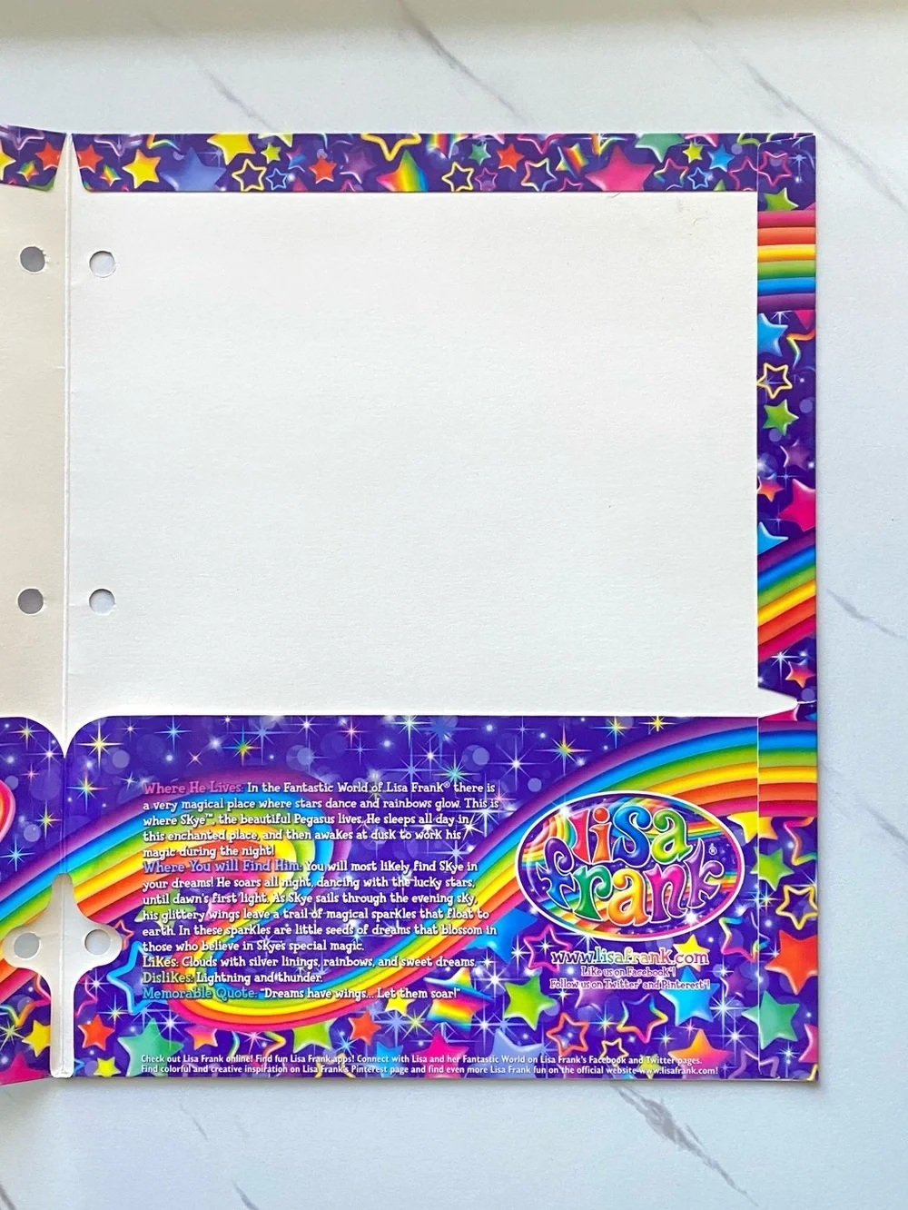 Lisa Frank Skye Pegasus glitter folder